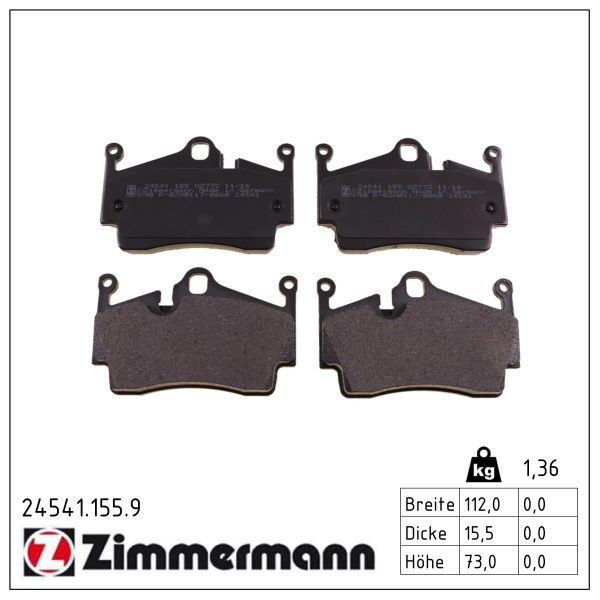 Zimmermann 245411559 Колодки гальмівні дискові, комплект