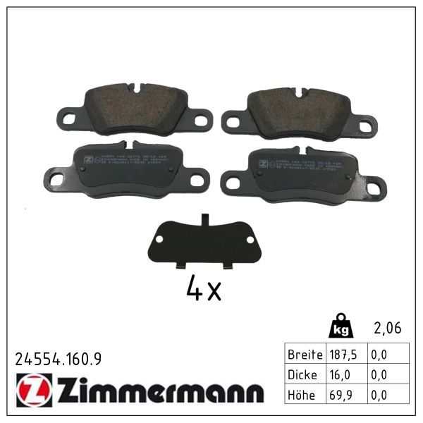 Zimmermann 245541609 Колодки гальмівні