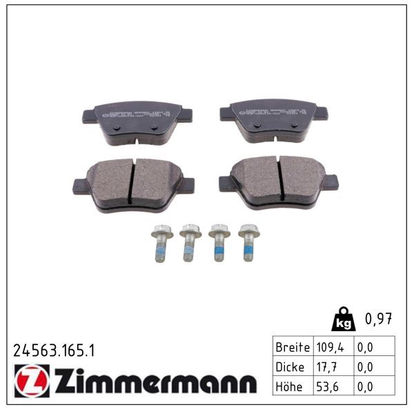 Zimmermann 245631651 Колодки гальмівні Дискові, к-кт