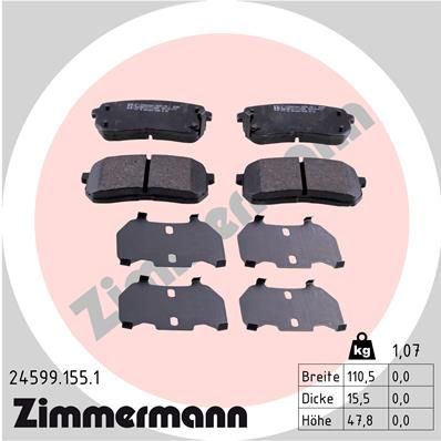 Zimmermann 245991551 колодки гальмівні дискові, к-кт