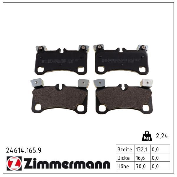 Zimmermann 246141659 Колодки гальмівні дискові, к-кт