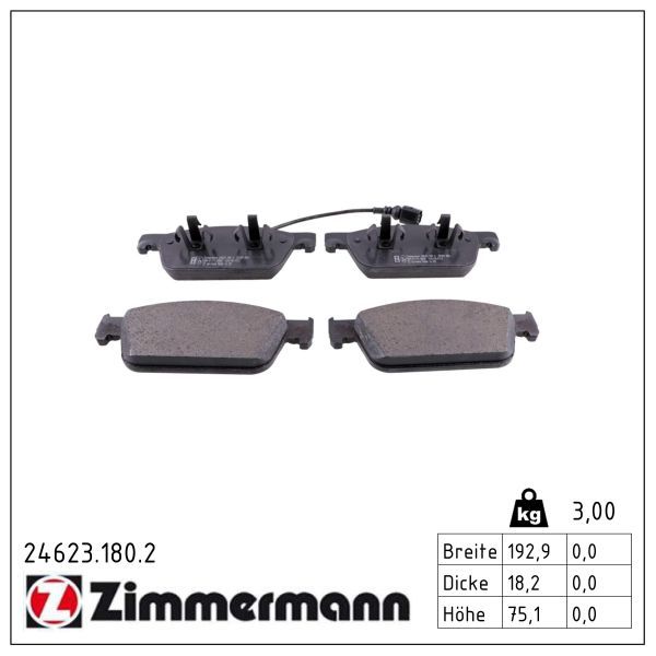 Zimmermann 246231802 Колодки гальмівні дискові, комплект