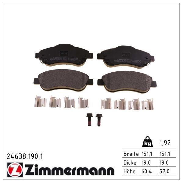 Zimmermann 246381901 Колодки гальмівні дискові комплект