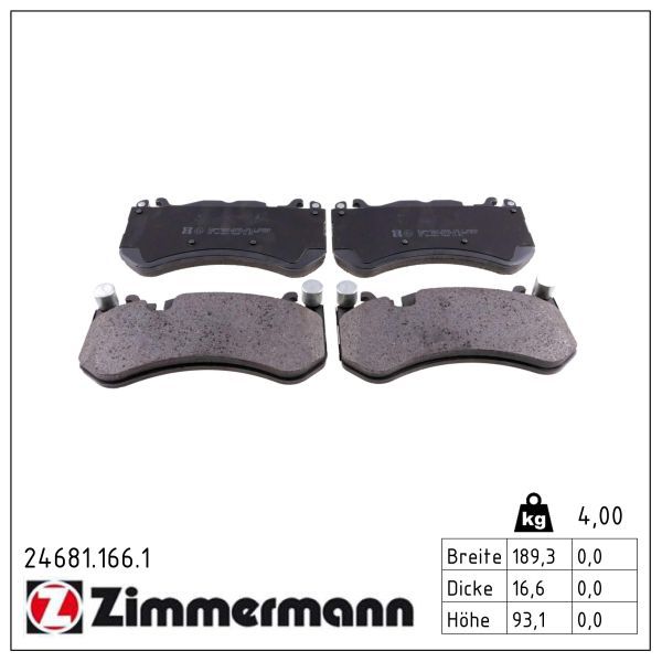 Zimmermann 246811661 Колодки гальмівні дискові, к-кт