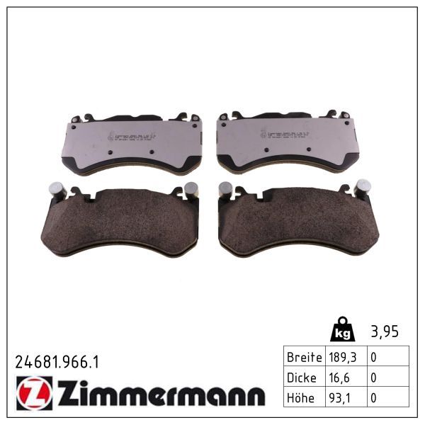 Zimmermann 246819661 колодки гальмівні дискові, к-кт