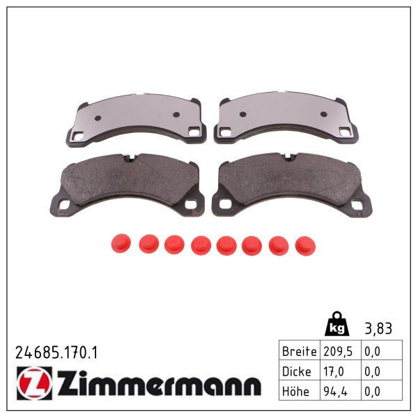Zimmermann 246851701 Колодки гальмівні дискові, к-кт