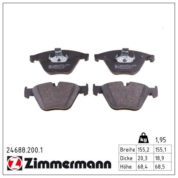 Zimmermann 246882001 Колодки гальмівні дискові комплект