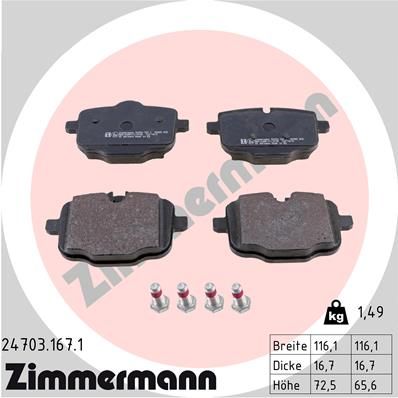 Zimmermann 247031671 Колодки гальмівні дискові, комплект