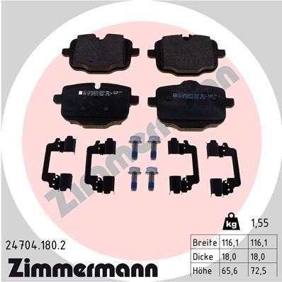 Zimmermann 247041802 Колодки гальмівні дискові, к-кт