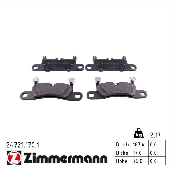 Zimmermann 247211701 Колодки гальмівні дискові комплект