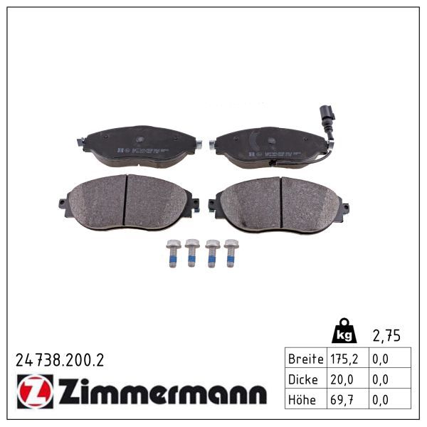 Zimmermann 247382002 Колодки гальмівні дискові комплект