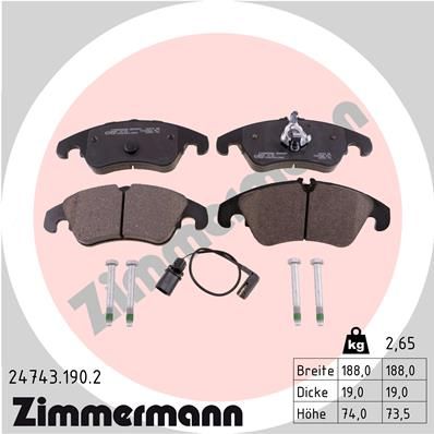Zimmermann 247431902 Колодки гальмівні дискові, комплект