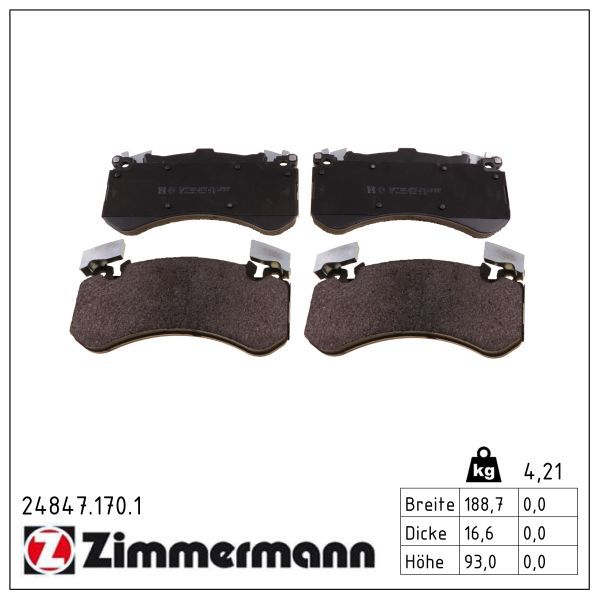 Zimmermann 248471701 Колодки гальмівні дискові комплект
