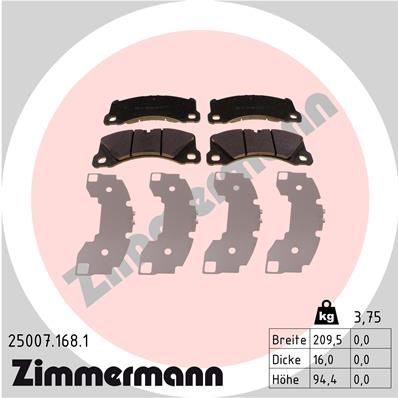 Zimmermann 250071681 Колодки гальмiвнi дискові, к-кт