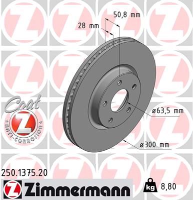 Zimmermann 250137520 Диск гальмівний Coat Z