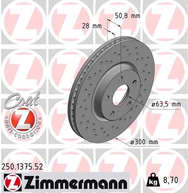 Zimmermann 250137552 Диск гальмівний SPORT Z