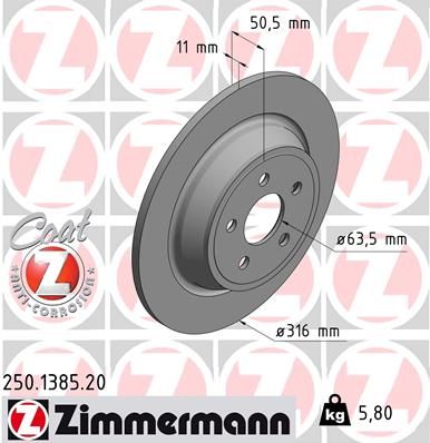 Zimmermann 250138520 Диск гальмівний Coat Z