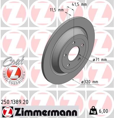 Zimmermann 250138920 Диск гальмівний Coat Z
