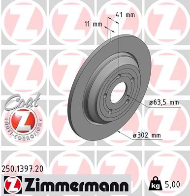 Zimmermann 250139720 диск гальмівний Coat Z
