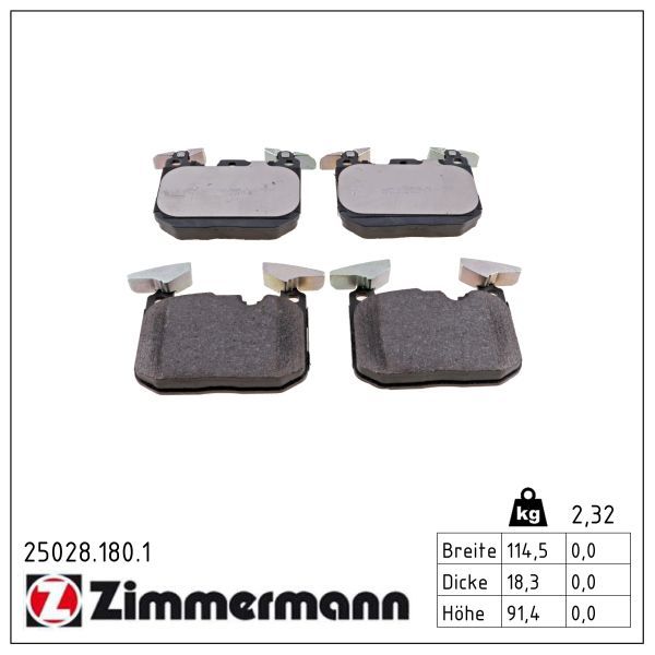 Zimmermann 250281801 Колодки гальмівні дискові, к-кт