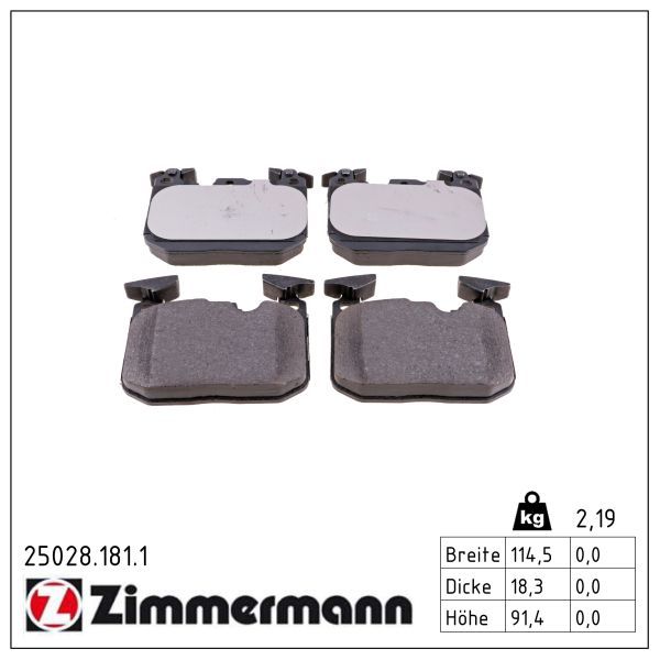 Zimmermann 250281811 Колодки гальмівні дискові, комплект