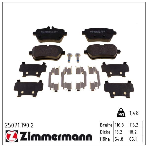 Zimmermann 250711902 Колодки гальмівні дискові, к-кт