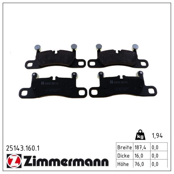 Zimmermann 251431601 Колодки гальмівні дискові, комплект