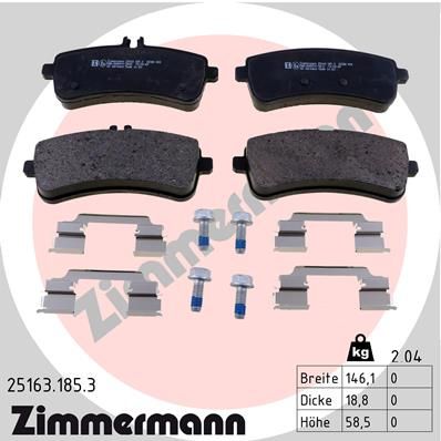 Zimmermann 251631853 Колодки гальмівні дискові, к-кт