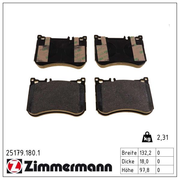 Zimmermann 251791801 Колодки гальмівні Дискові, к-кт