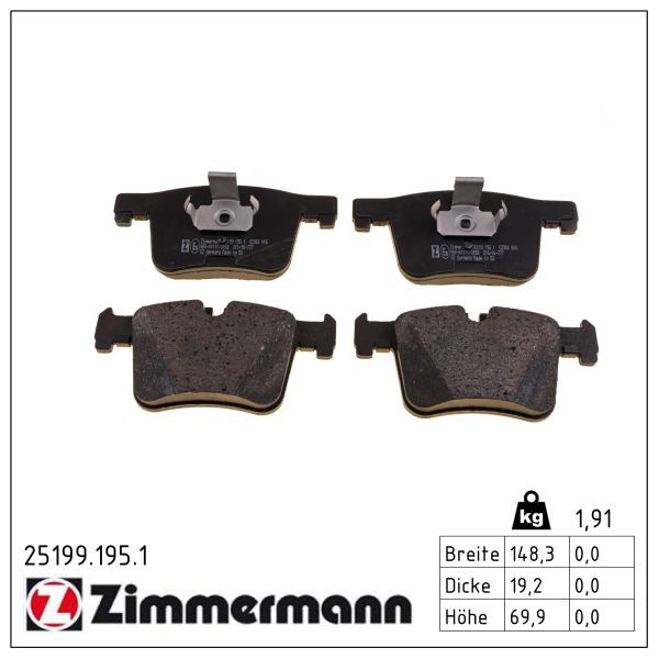 Zimmermann 251991951 Колодки гальмівні дискові, к-кт