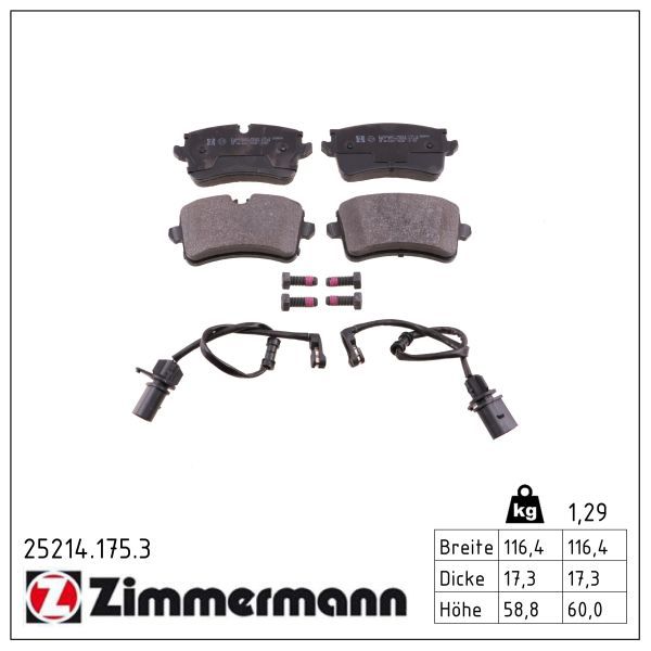 Zimmermann 252141753 Колодки гальмівні дискові, к-кт