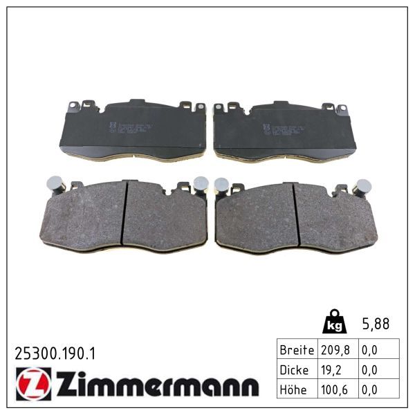 Zimmermann 253001901 Колодки гальмівні дискові, комплект