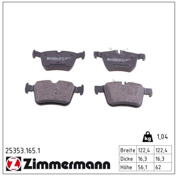 Zimmermann 253531651 Колодки гальмівні дискові, к-кт