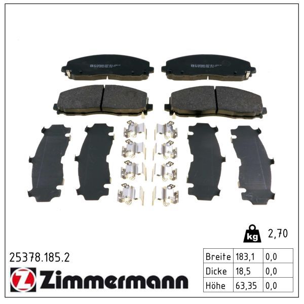 Zimmermann 253781852 Колодки гальмівні (передні) Jeep Wrangler 2.0/2.2 17-/Fiat Freemont 11-