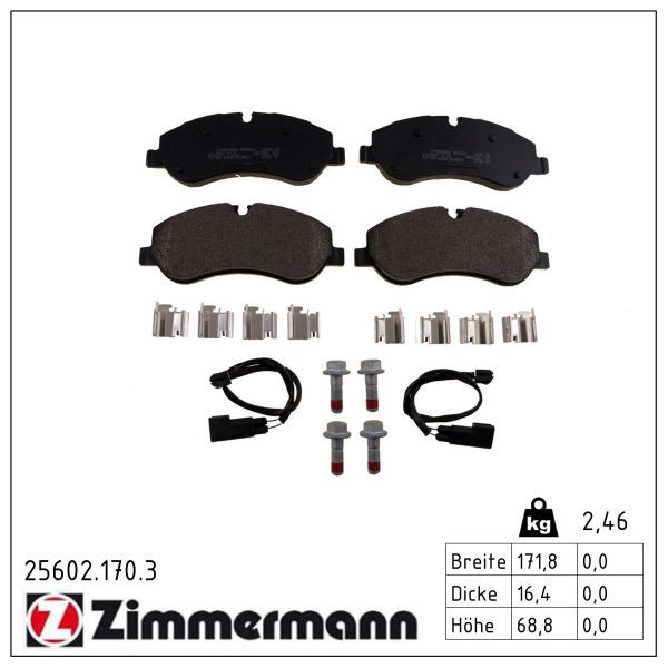 Zimmermann 256021703 Колодки гальмівні дискові, к-кт