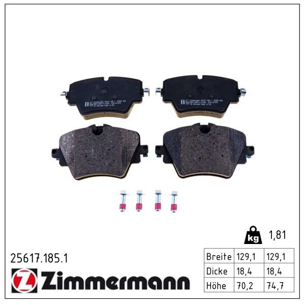 Zimmermann 256171851 Колодки гальмівні дискові, комплект