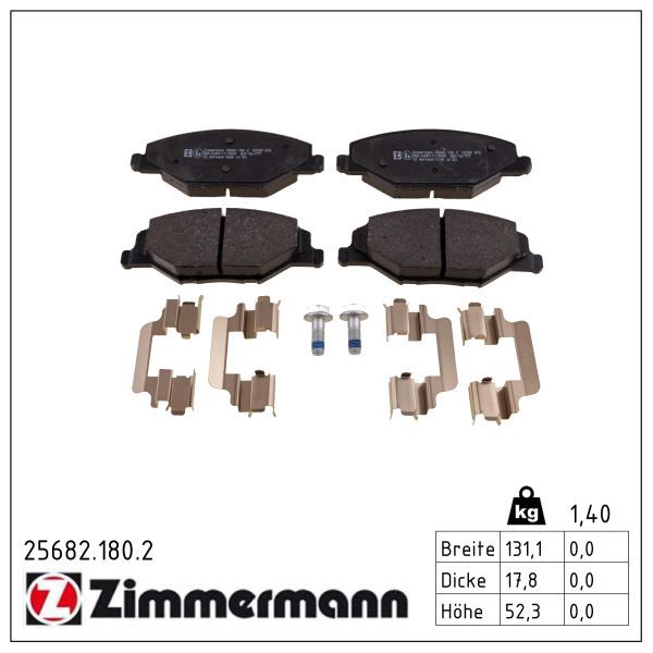 Zimmermann 256821802 Колодки гальмівні дискові, к-кт