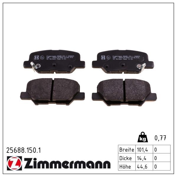 Zimmermann 256881501 Колодки гальмівні дискові задні комплект