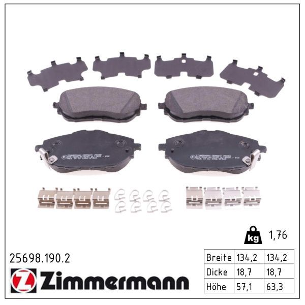 Zimmermann 256981902 Колодки гальмівні дискові, комплект