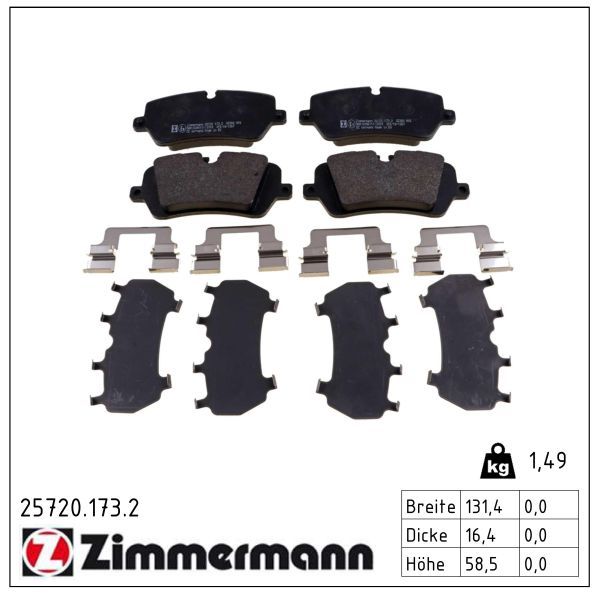 Zimmermann 257201732 Колодки гальмівні дискові, комплект