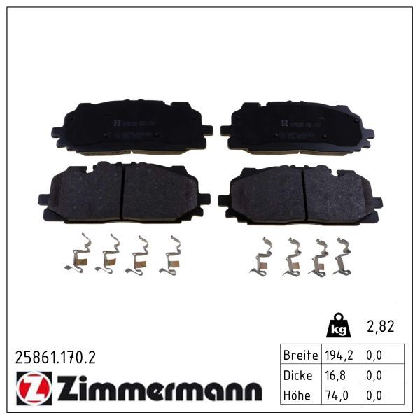 Zimmermann 258611702 Колодки гальмівні дискові передні комплект