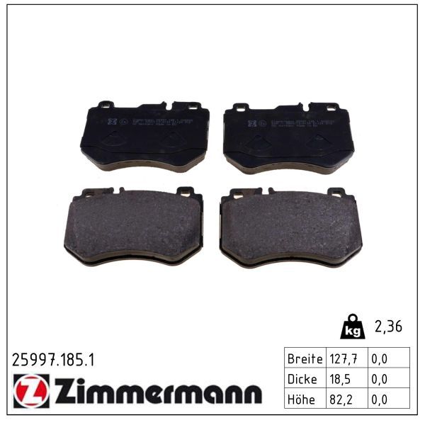 Zimmermann 259971851 Колодки гальмівні дискові, комплект