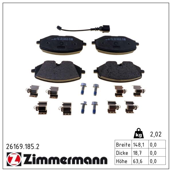 Zimmermann 261691852 Колодки гальмівні дискові, к-кт