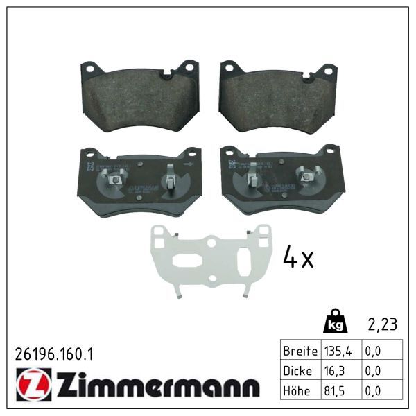 Zimmermann 261961601 Колодки гальмівні дискові комплект
