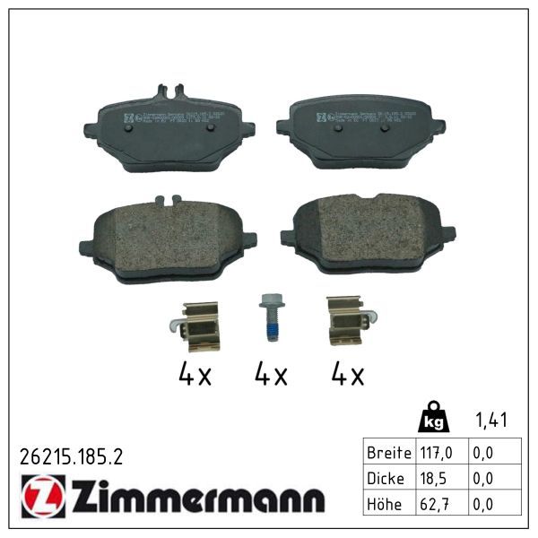 Zimmermann 262151852 Колодки гальмівні Дискові, к-кт