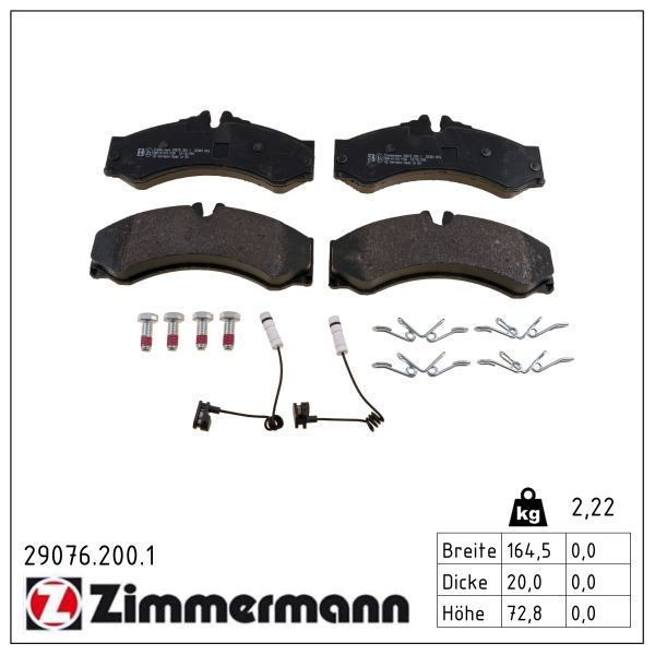 Zimmermann 290762001 Колодки гальмівні (передні/задні) MB Sprinter 408-416/VW LT 46 96- (Perrot)