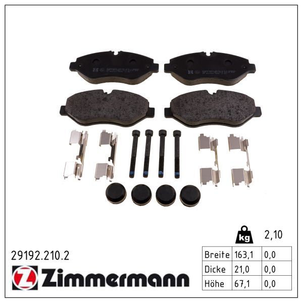 Zimmermann 291922102 Колодки гальмівні дискові комплект