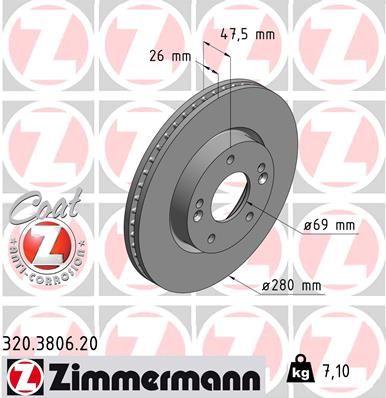 Zimmermann 320380620 Диск гальмівний