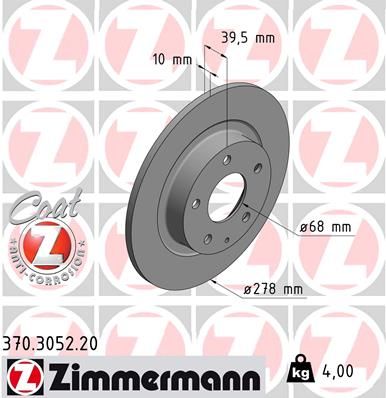 Zimmermann 370305220 Диск гальмiвний Coat Z