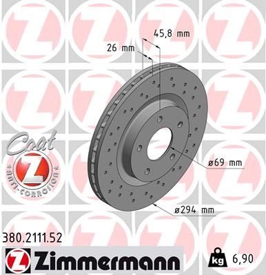 Zimmermann 380211152 Диск гальмівний SPORT Z